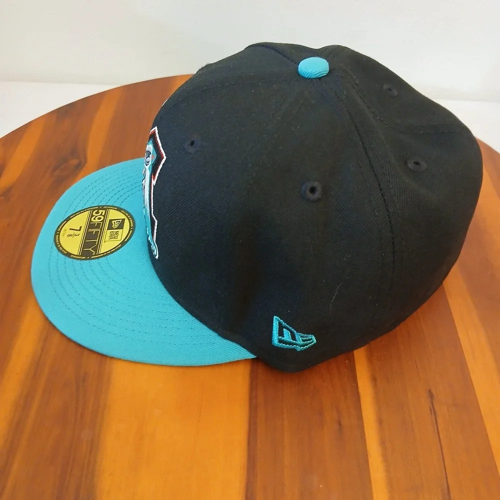 Michigan Battle Cats Hometown Collection Hat Black‎ Teal 7 3/8 New Era 59FIFTY